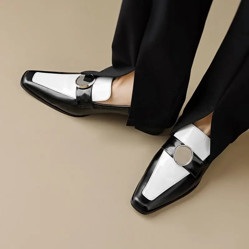 CHIKO Rewuri Square Toe Block Heels Loafers Shoes