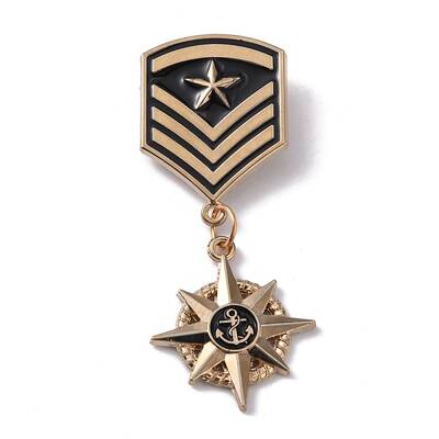Star & Anchor Zinc Alloy Pendant Lapel Pin
