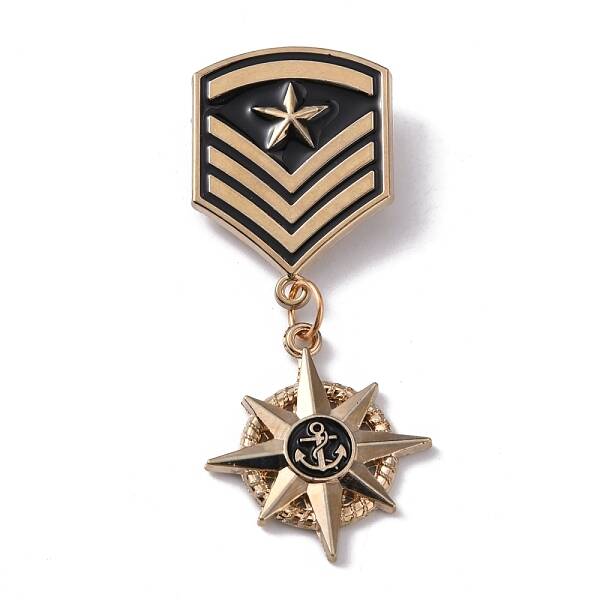Star & Anchor Zinc Alloy Pendant Lapel Pin