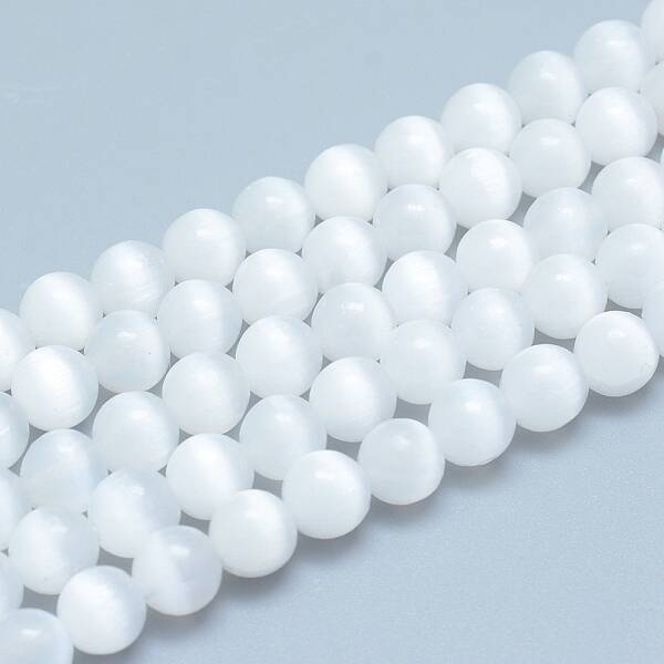 Natural Selenite Beads Strands