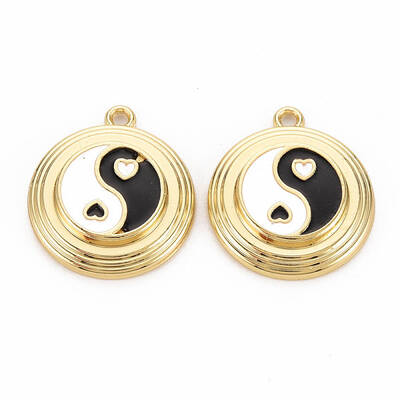 Rack Plating Light Gold Alloy Enamel Pendants