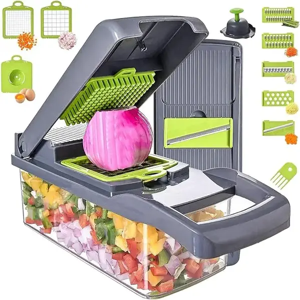 Adjustable Vegetable Cutter Slicer - 15 Kits Vegetable Dicer, Carrot & Garlic -  Utensils for Home  durable vegetable pc mult...