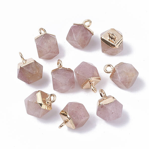 Natural Strawberry Quartz Charms