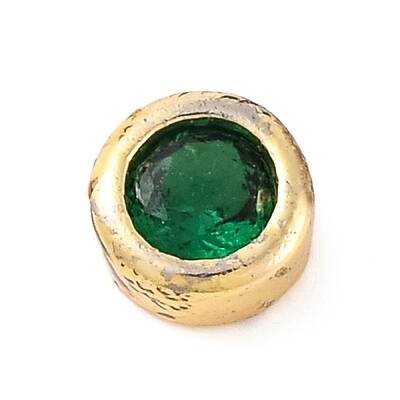 Rack Plating Flat Round Brass Micro Pave Cubic Zirconia Cabochons