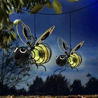 Solar Powered Bee Design Hanging Light, Outdoor Hanging Light, Outdoor Decorative Light for Garden, Pathway, and Summer/Sprin...