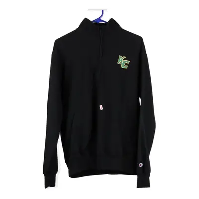 KC Champion 1/4 Zip - Medium Black Cotton Blend