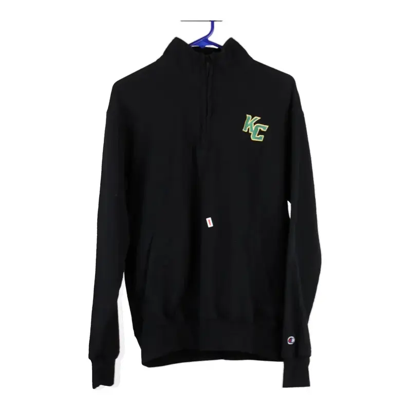 KC Champion 1/4 Zip - Medium Black Cotton Blend