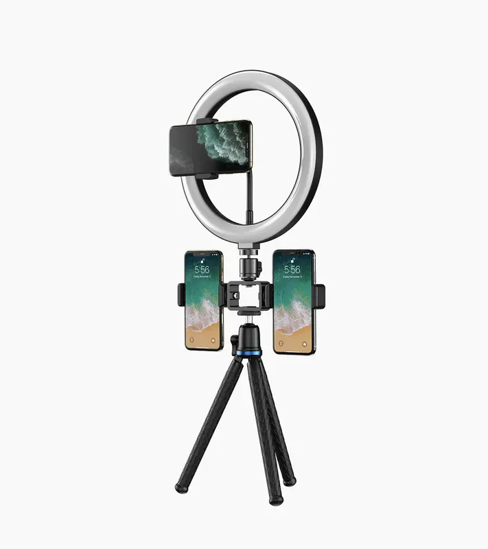 10 Inch LED Ring Light With Flexible Tripod and Phone Holder