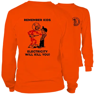 Remember Kids - Long Sleeve Hi-Vis Safety Orange Shirt