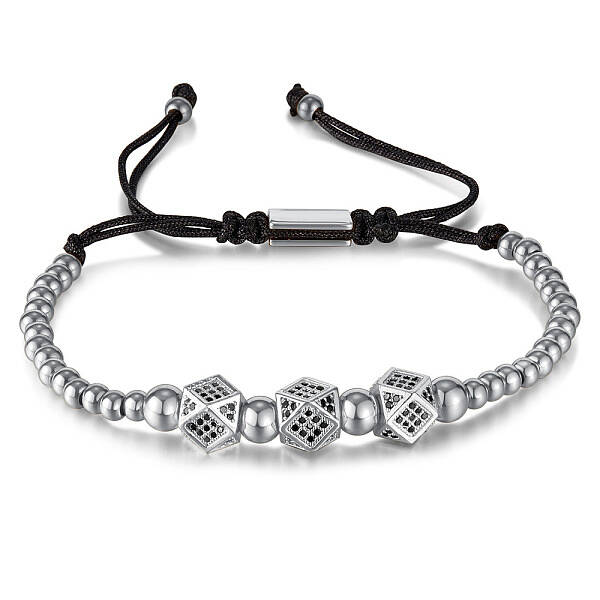 Non-Tarnish Stainless Steel Round Ball Braided Beaded Bracelets