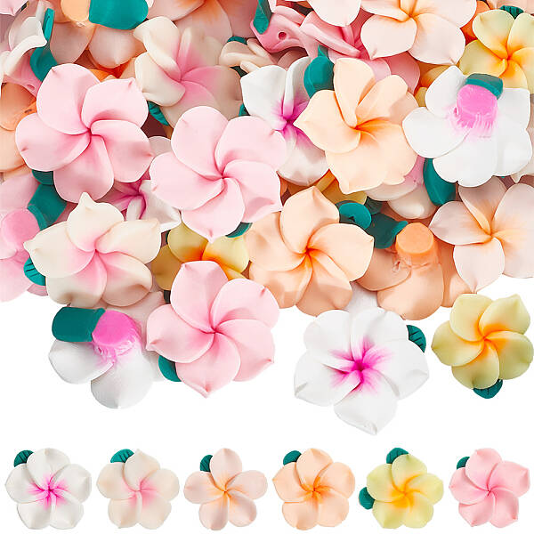 60Pcs 6 Colors Handmade Polymer Clay Beads