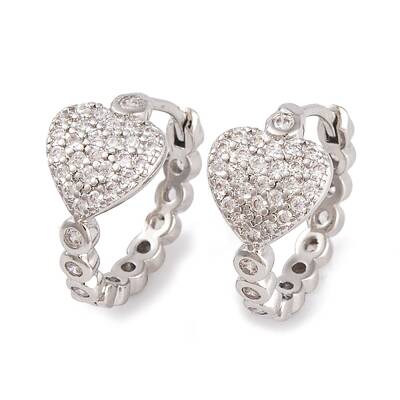 Rack Plating Brass Cubic Zirconia  Earrings