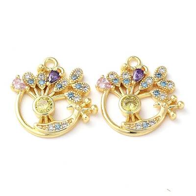 Brass Micro Pave Cubic Zirconia Pendants