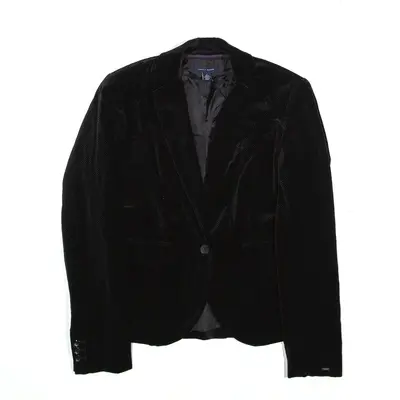 TOMMY HILFIGER Blazer Jacket Black Spotted Womens XS