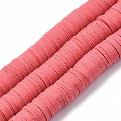 Flat Round Handmade Polymer Clay Beads