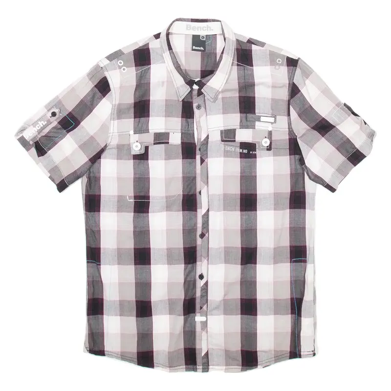 BENCH Womens Shirt Black Check XL