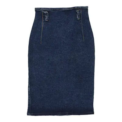 Clark Midi Denim Skirt - 23W UK 2 Blue Cotton