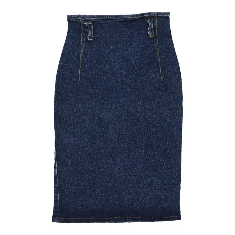 Clark Midi Denim Skirt - 23W UK 2 Blue Cotton
