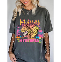 Def Leppard Hysteria Rocker Shirt 80s Retro Graphic Tee, Trendy Shirt, Beach Tee, Neon Festival Shirt, Summer Birthday Gift T...