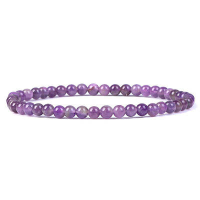 4mm Round Natural Amethyst Beads Bracelet for Men