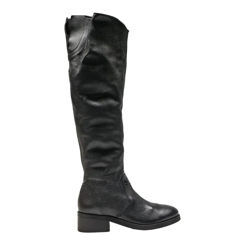 NUBIKK Over The Knee Boots Black Leather Womens UK 8