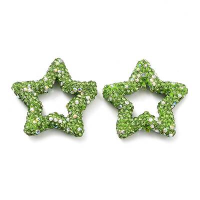 Star Shape Polymer Clay Rhinestone Beads