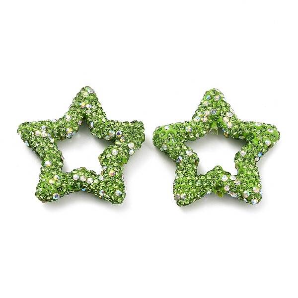 Star Shape Polymer Clay Rhinestone Beads