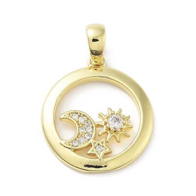 Brass Micro Pave Cubic Zirconia Pendants