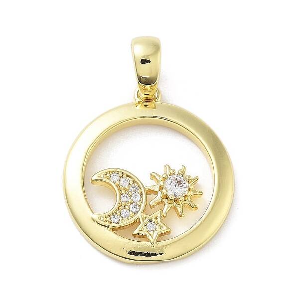 Brass Micro Pave Cubic Zirconia Pendants