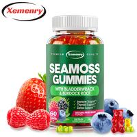 Sea Moss Gummies Dietary Supplement with Fucus and Burdock Root, Gluten Free, 60/100 Capsules/Bottle