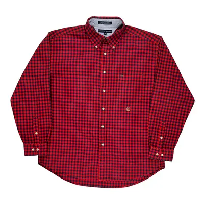 Tommy Hilfiger Checked Flannel Shirt - XL Red Cotton | Size: x-large