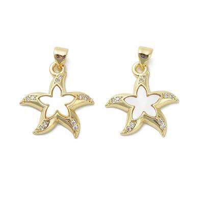 Brass Micro Pave Cubic Zirconia Pendants