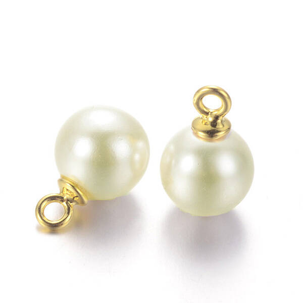 Round Acrylic Pearl Charms