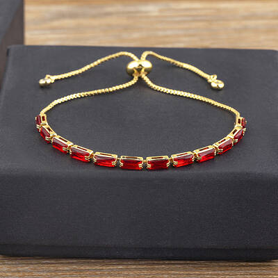 Brass Micro Pave Cubic Zirconia Slider Bracelets