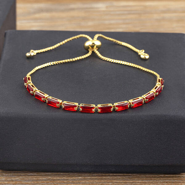 Brass Micro Pave Cubic Zirconia Slider Bracelets