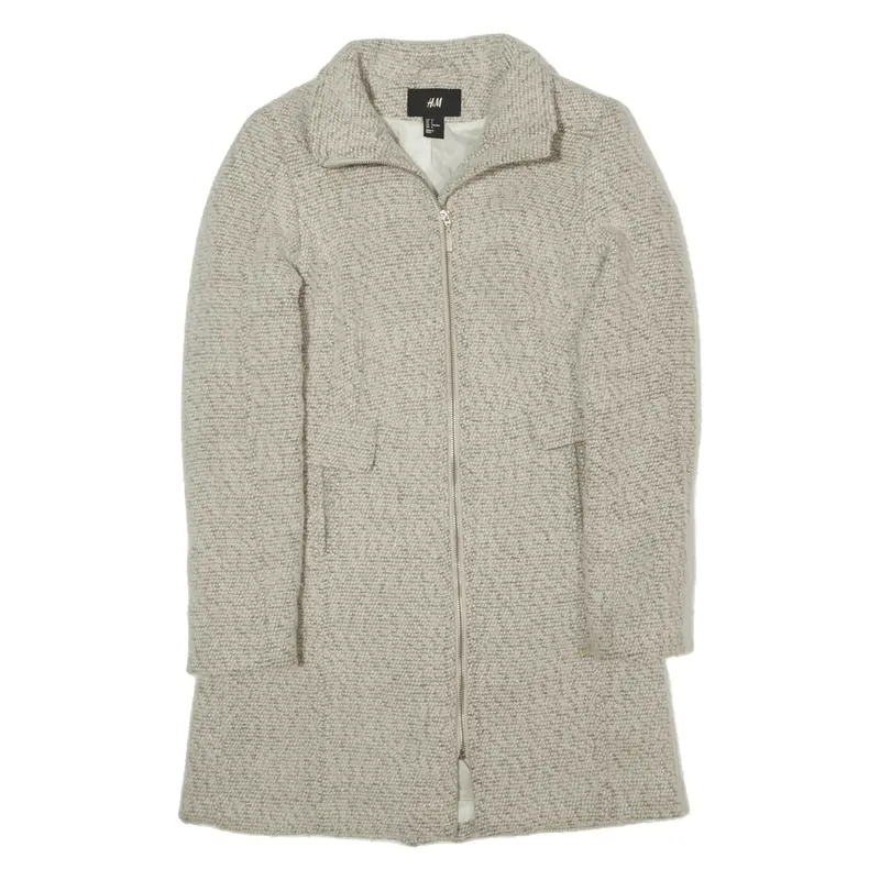 H&M Overcoat Jacket Cream Wool Womens XS