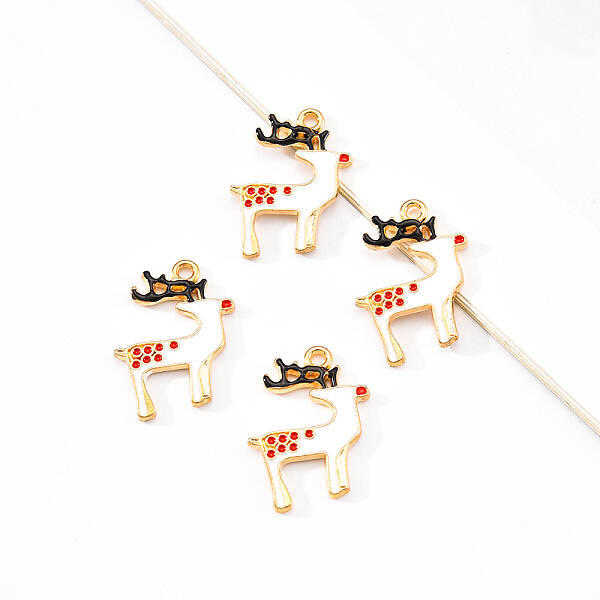 20Pcs Light Gold Alloy Enamel Pendants