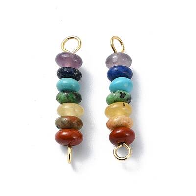 7 Chakra Gemstone Beaded Connector Charms
