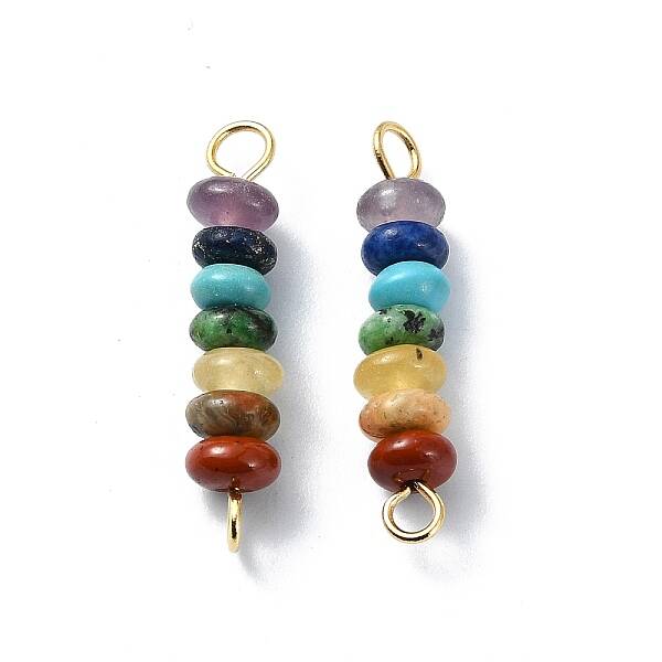 7 Chakra Gemstone Beaded Connector Charms