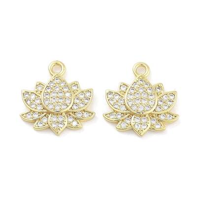 Brass Micro Pave Clear Cubic Zirconia Pendants
