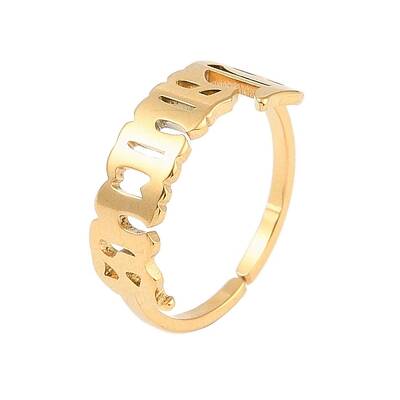 Ion Plating(IP) 304 Stainless Steel Constellation Open Cuff Ring for Women