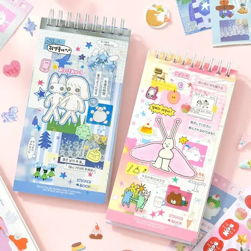 20 Sheets Cute Cartoon Sticker Book – INS Style Cute Stickers for Journaling,Junk Journal, Scrapbooking,DIY Crafts,planner ...