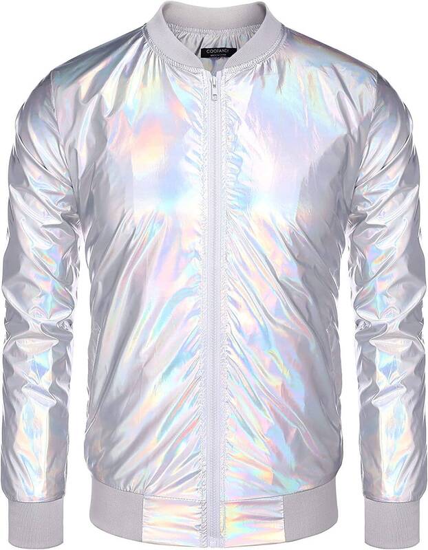 70s Disco Christmas Party Zip-up Jacket (US Only), Multicolored / XL