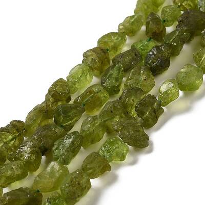 Raw Rough Natural Olive Quartz Beads Strands