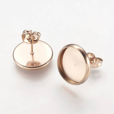 Ion Plating(IP) 304 Stainless Steel Stud Earrings Settings