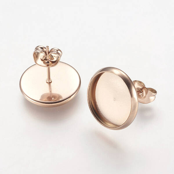 Ion Plating(IP) 304 Stainless Steel Stud Earrings Settings