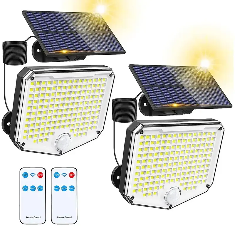Outdoor Solar Light, Waterproof LED Solar Flood Light With Remote Control, 1 Count Motion Sensor Outdoor Lights For Garden, P...