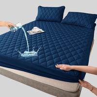 Solid Color Waterproof Fitted Sheet, 1 Count Soft Simple Bedding Quilted Mattress Cover, Bedding Supplies for Home Bedroom, G...