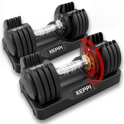 Keppi Adjustable 5-25LB Dumbbells Set DBA25 Pair