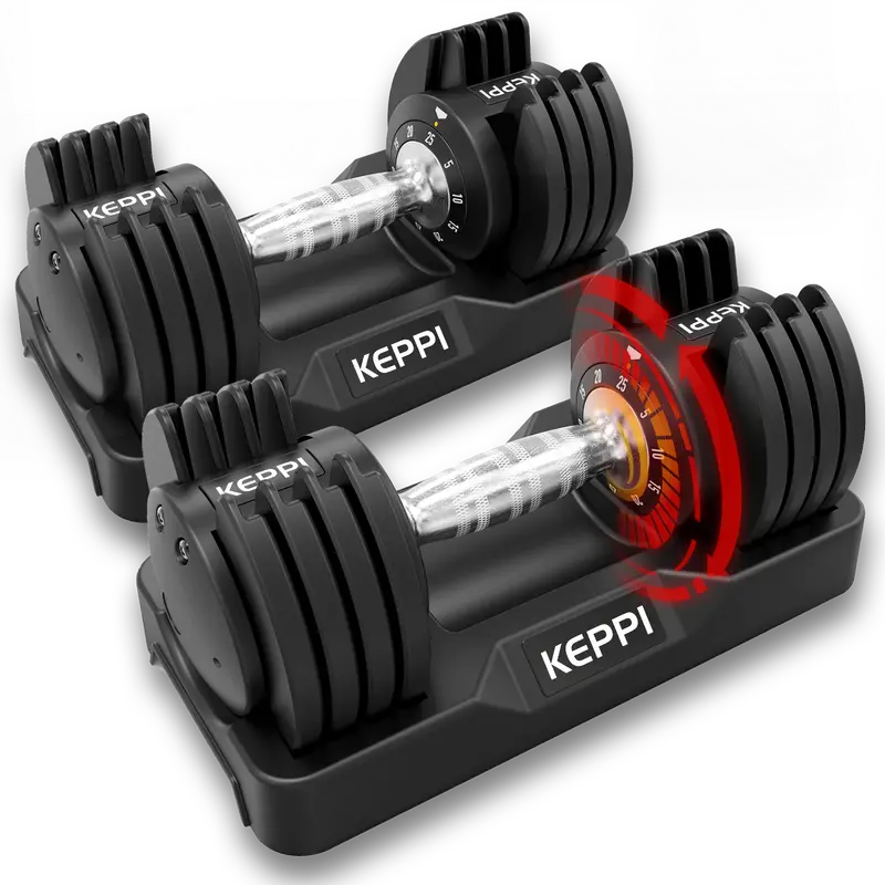 Keppi Adjustable 5-25LB Dumbbells Set DBA25 Pair